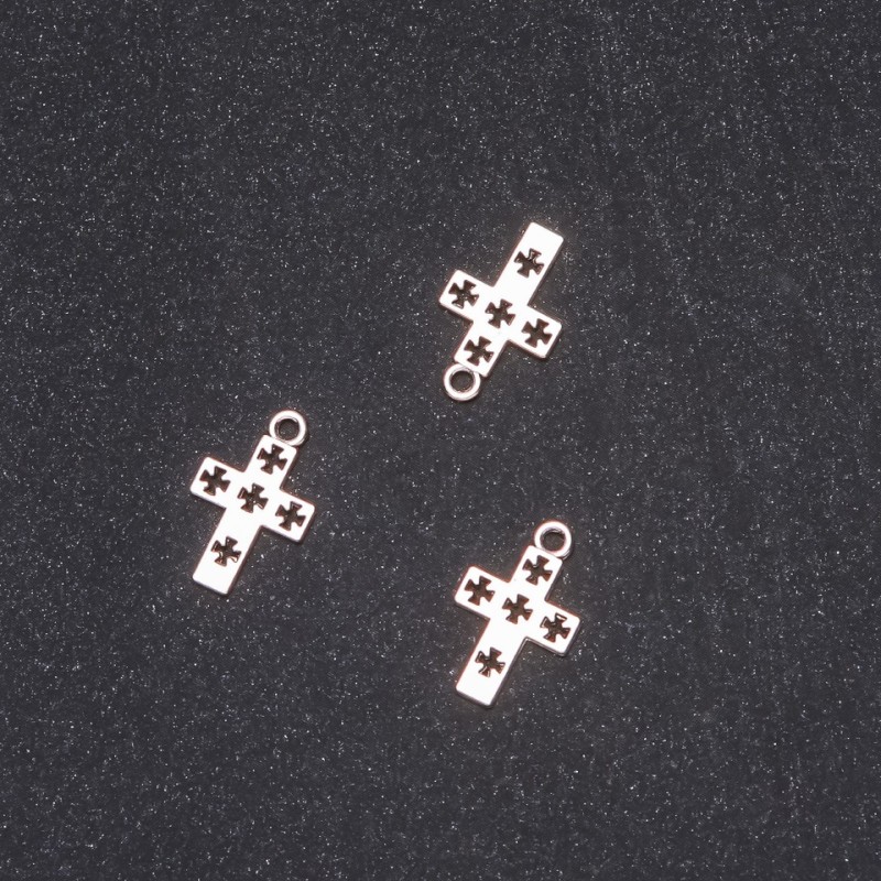 Zawieszka krzyż 17×10 mm, opakowanie 20 g, ±45 szt.