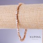 Bransoletka Xuping z białymi cyrkoniami, grubość 5 mm, długość 18–21 cm, pozłacanie 18K