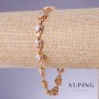 Bransoletka Xuping z białymi cyrkoniami, grubość 7 mm, długość 18–20 cm, pozłacanie 18K
