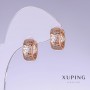 Kolczyki Xuping, długość 14 mm, grubość 7 mm, rhodium, pozłacane 18k