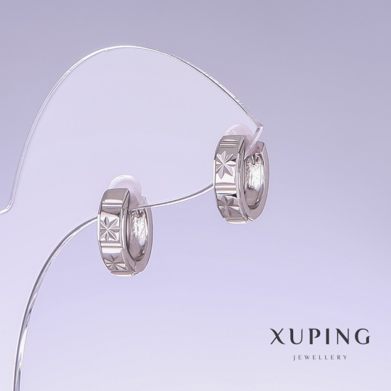 Kolczyki Xuping, długość 13 mm, grubość 4 mm, rodowane