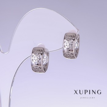 Kolczyki Xuping, długość 14 mm, grubość 6 mm rhodiowane