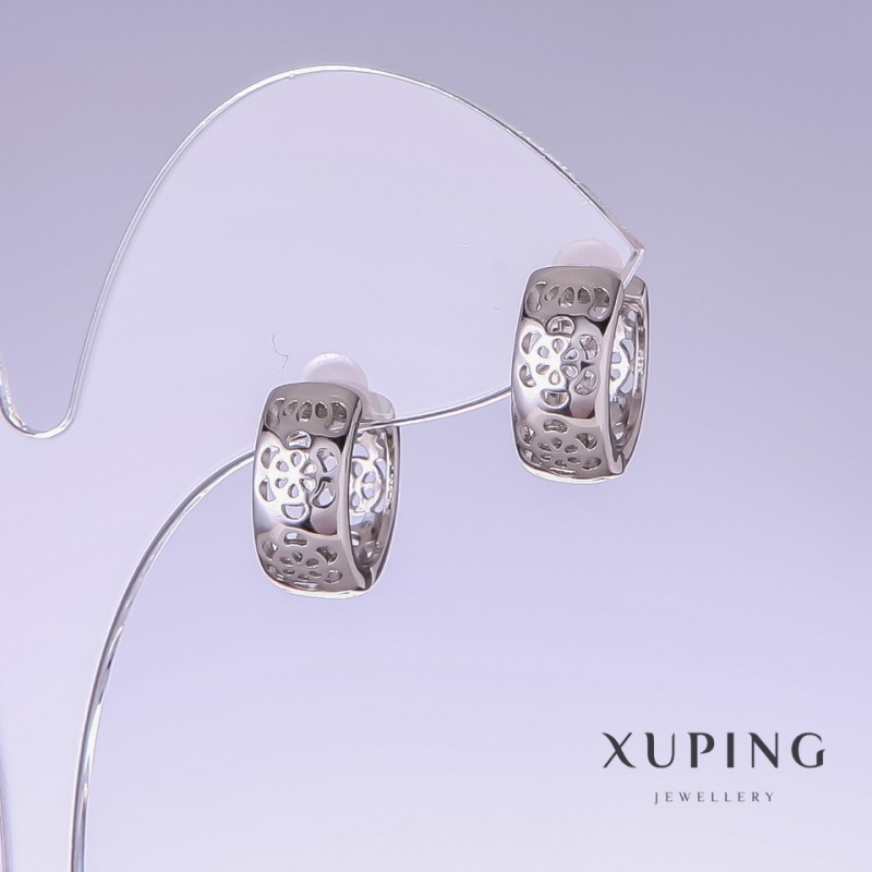 Kolczyki Xuping, długość 14 mm, grubość 6 mm rhodiowane