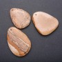 Wisiorek z naturalnego kamienia jaspis pejzażowy w kształcie kropli 50×37 mm