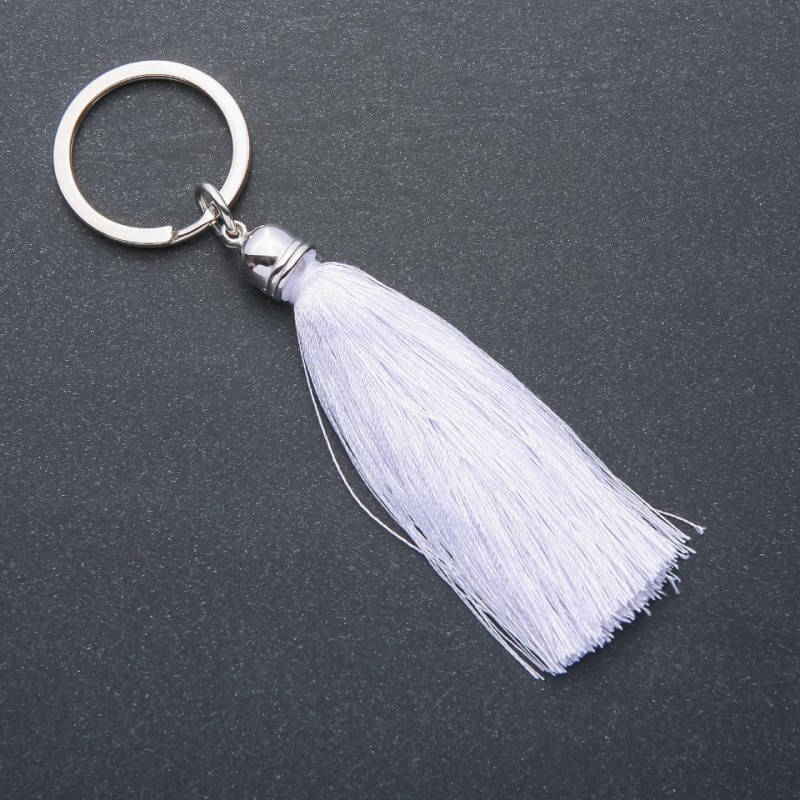 Brelok damski «Pędzelek» biały, długość 10 cm