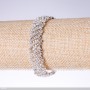 Bransoletka z cyrkoniami «biała», szerokość 16 mm, długość 19 cm «srebrny»