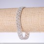 Bransoletka z cyrkoniami „biała”, szerokość 11 mm, długość 19 cm „srebrny”