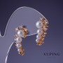 Kolczyki Xuping z perłami „Majorka” 25×12 mm „pozłocenie 18K”