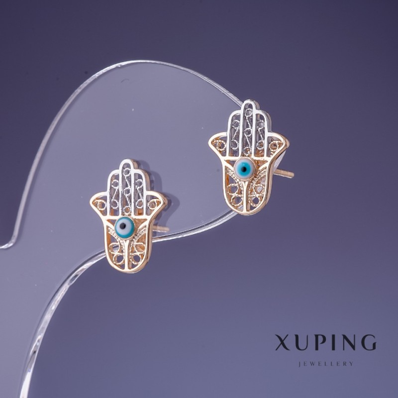 Kolczyki Xuping «Dłoń» 14×11 mm pozłocenie 18K