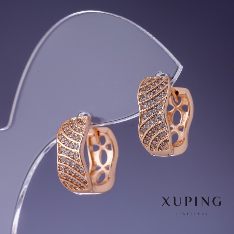 Kolczyki Xuping 16×7 mm pozłacane 18K