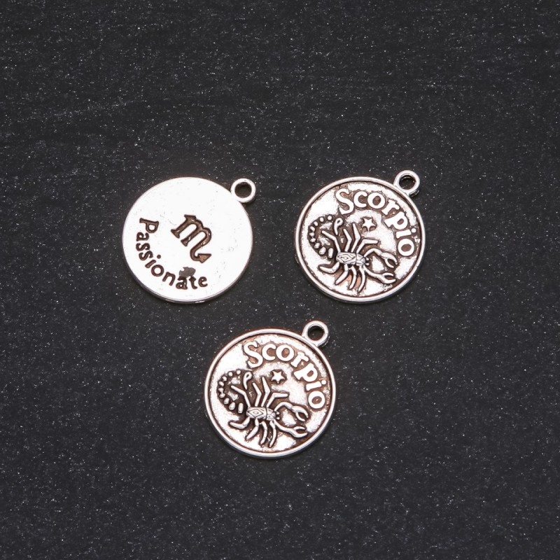 Zawieszka Zodiak Skorpion, średnica 17 mm, opakowanie 20 g ± 11 szt.