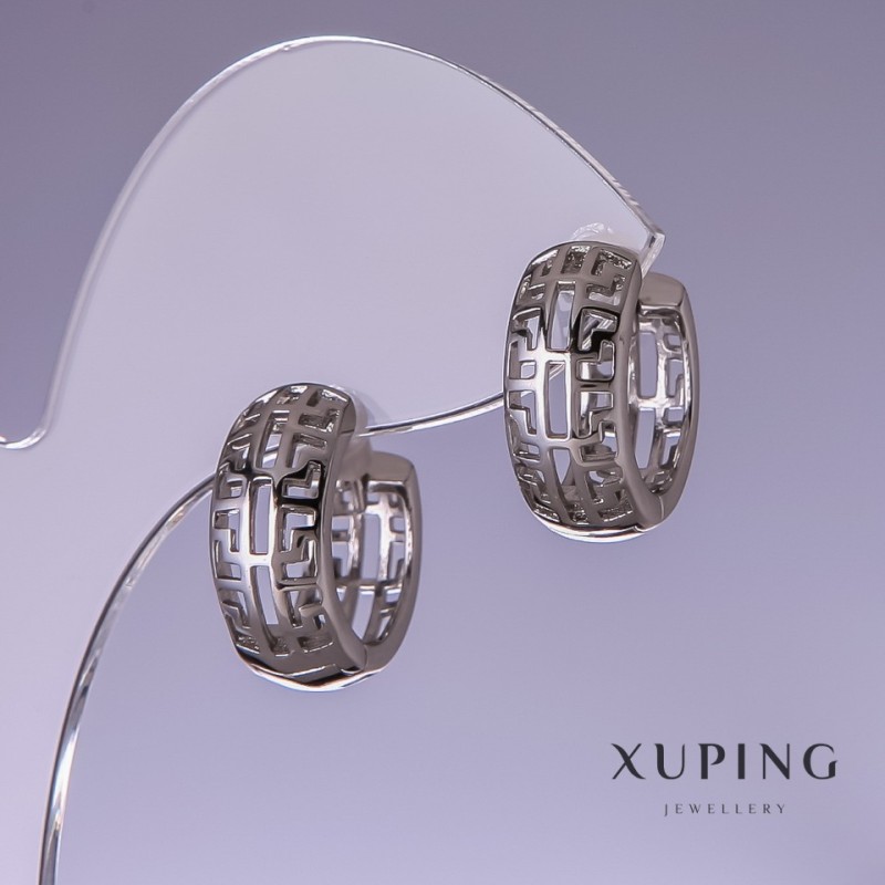 Kolczyki Xuping rodowane 16×8 mm