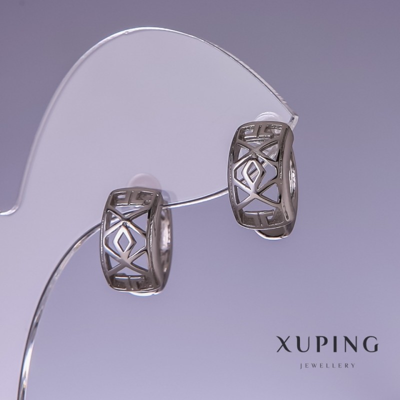Kolczyki Xuping rodowane 8×14 mm