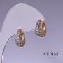 Kolczyki Xuping z białymi kryształami 6×15 mm „złocenie 18K”