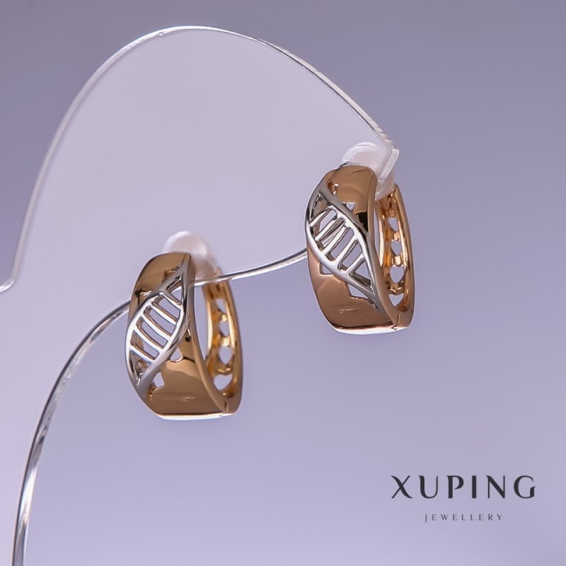 Kolczyki Xuping 16×7 mm, pozłocenie 18k i rodowanie