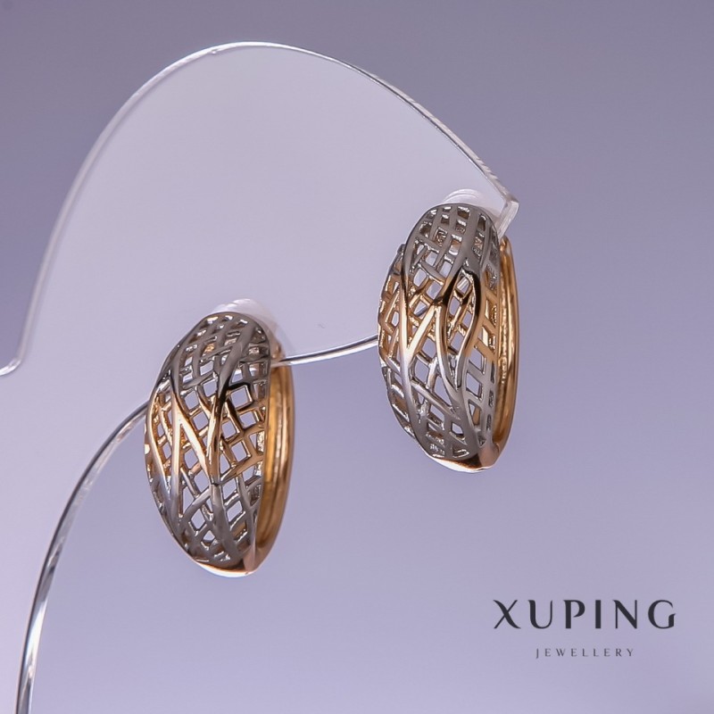 Kolczyki Xuping 19×9 mm „pozłocenie 18k i rodowanie”