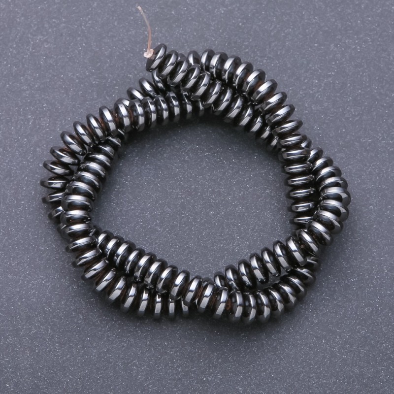 Koraliki z hematytu sznurek gładki rondel, średnica 8x3mm, długość 40cm