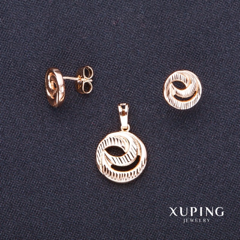 Kolczyki i wisior Xuping 13×15 mm, 12 mm pozłacane 18k