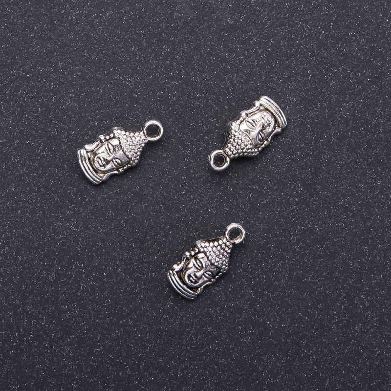 Zawieszka Budda, średnica 7 mm, długość 16 mm, średnica 1,8 mm, opakowanie 20 g, 15 szt. (+ -)