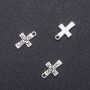 Zawieszka do biżuterii: krzyż z kwiatkiem, średnica 12 mm, długość 18 mm, średnica 1,8 mm, opakowanie 28 szt. (+-)