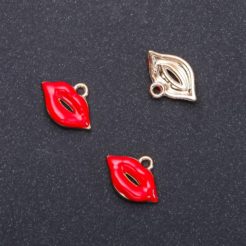 Zawieszka do biżuterii 'Pocałunek', średnica 18 mm, długość 13 mm, średnica otworu 1,9 mm, opakowanie 10 szt. (±)