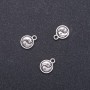 Zawieszka jubilerska Yin-Yang, średnica 10 mm, długość 13 mm, średnica otworu 1,9 mm, opakowanie 20 g, 30 szt. (+ -)