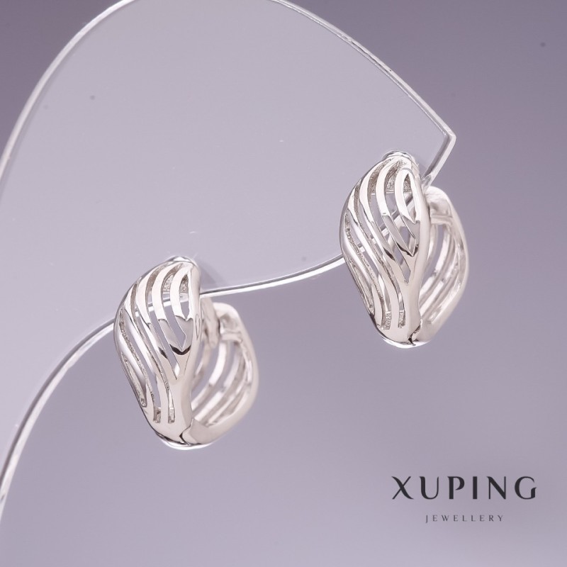 Kolczyki Xuping 13×7 mm rhodiowane