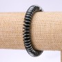Bransoletka z hematitu — płaskie rondelki w kształcie dysków, średnica 10×3,5 mm, długość 18 cm na elastycznej gumce
