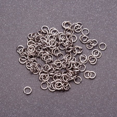 Pierścień łączący o średnicy 4 mm, szary metal, opakowanie 25 g