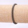 Bransoletka z hematytu, płaski rondel, średnica 4×2 mm, długość 18 cm, na elastycznej gumce