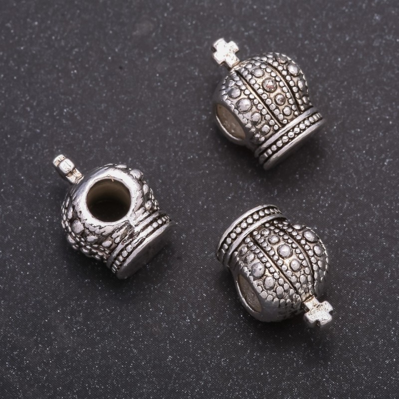 Wstawka koralika „Korona”, 9×14 mm, średnica otworu 4,5 mm, opakowanie 20 g ± 6 szt.