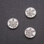 Koralik-wkładka Liść konopi, średnica 12×3,5 mm, otwór 1 mm, opakowanie 20 g ± 11 szt.