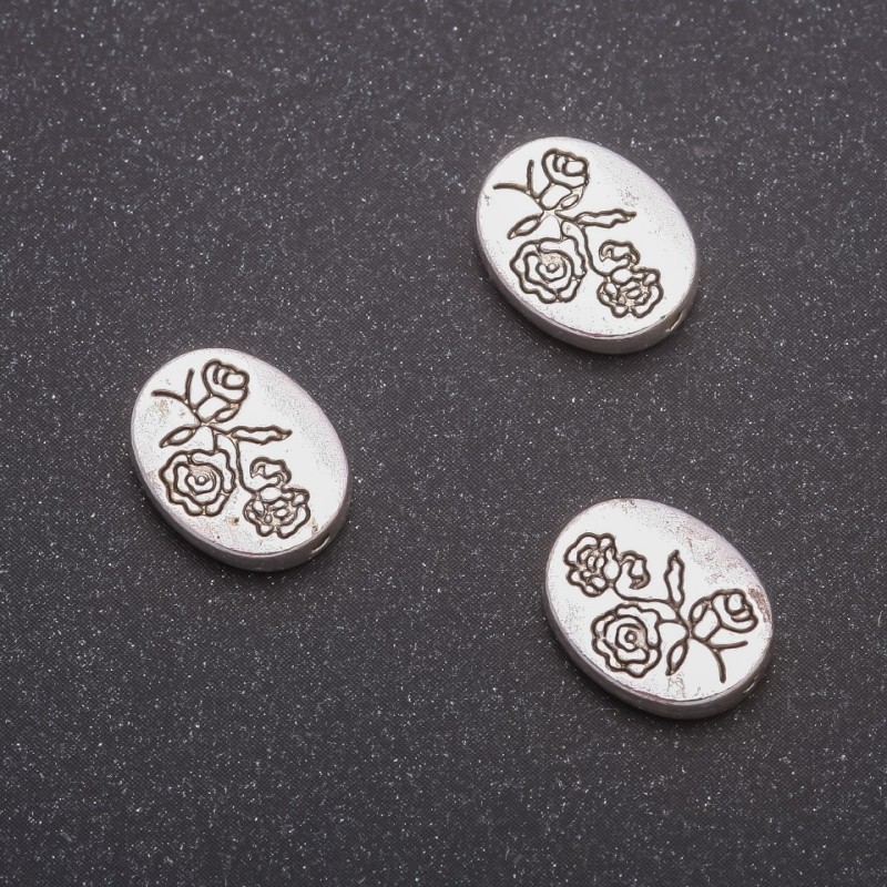 Koralik-wstawka «Róża», średnica 10×13 mm, średnica in-1, 3 mm fasetowy, 20 g, 12 szt.