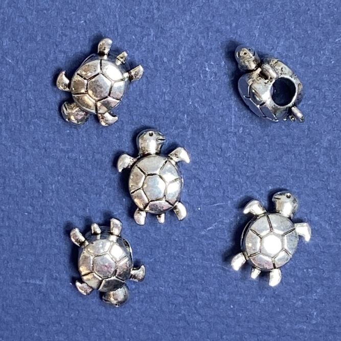 Koralik-wstawka Żółw, 16×13 mm, otwór 4,7 mm, opakowanie 20 g, 7 szt.