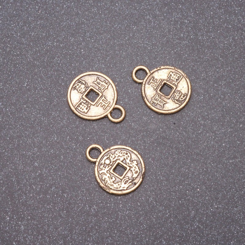 Zawieszka Moneta (brąz), średnica 10×13 mm, masa 20 g ± 52 szt.
