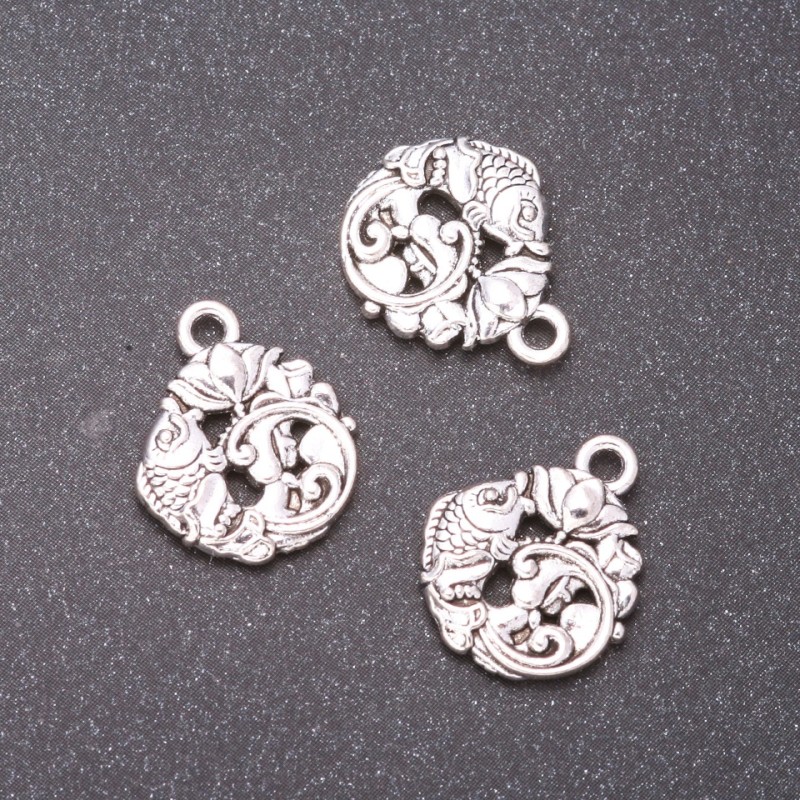 Zawieszka «Rybka» – okucie, średnica 14×17 mm, średnica 17 mm, masa 20 g ± 12 szt.