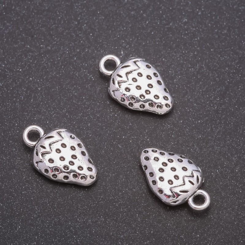 Zawieszka do biżuterii „Truskawka”, średnica 17×10 mm, opakowanie 20 g ± 12 szt.