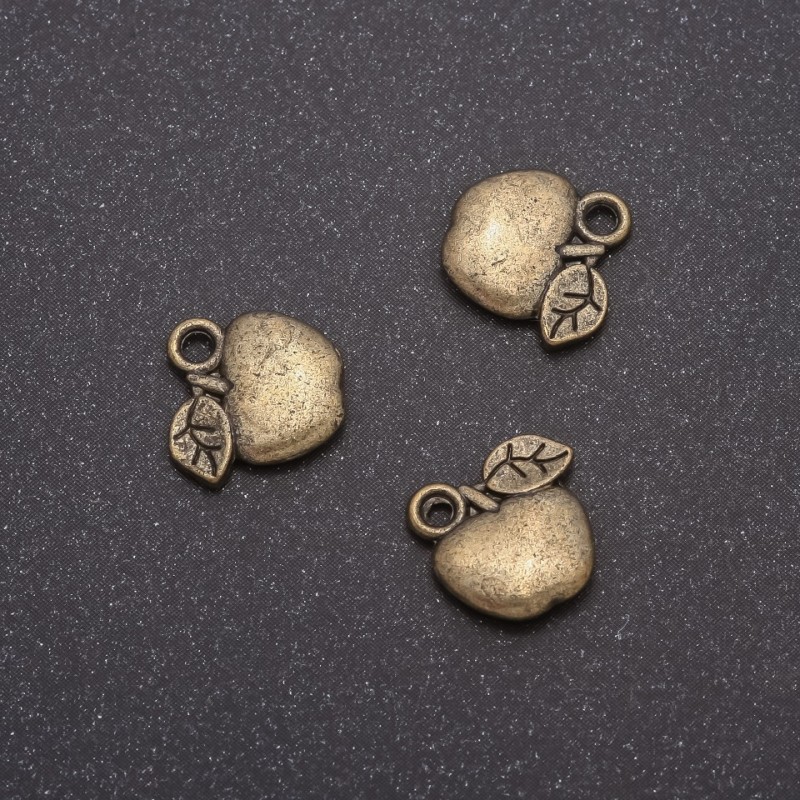 Zawieszka biżuteryjna Jabłko (brąz), średnica 11×11 mm, średnica 1,5 mm, masa 20 g ± 24 szt.