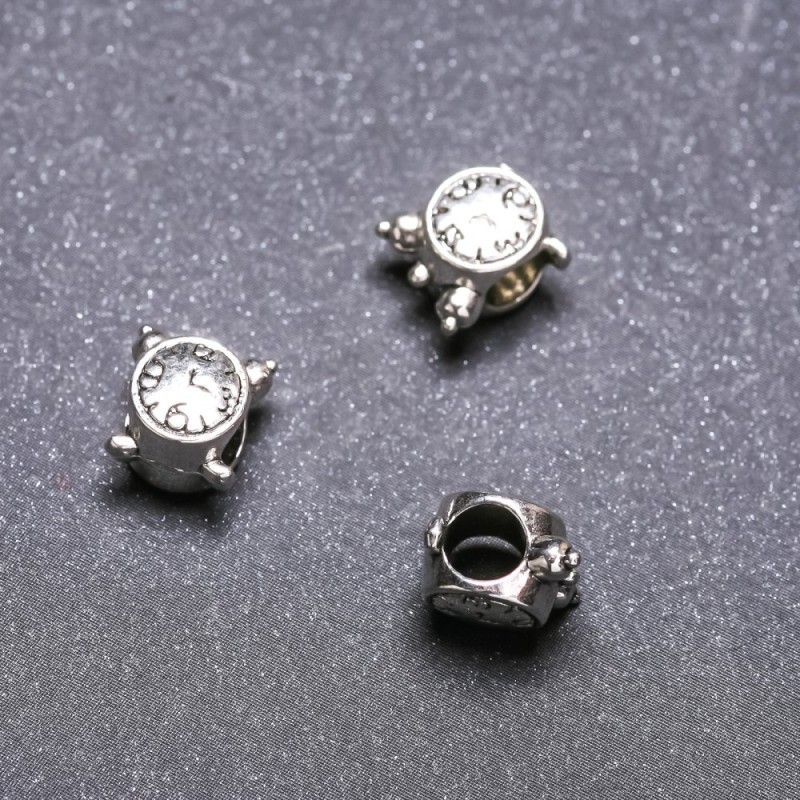Wstawka do biżuterii 'Zegarki' 9×9 mm, średnica otworu wewnętrznego 4,5 mm, opakowanie 20 g ±14 szt.