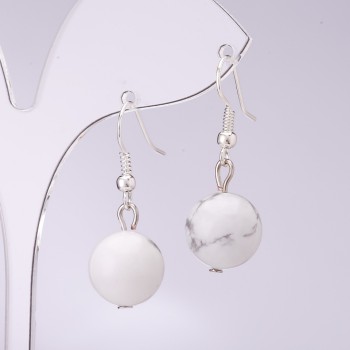 Kolczyki z kaolinitu, średnica 12 mm, długość 34 cm