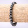 Bransoletka z fasetowanego hematytu, rondel o średnicy 8×4 mm, długość 18 cm na elastycznej gumce