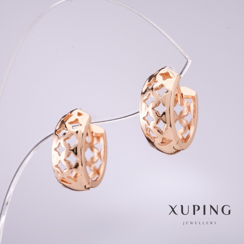 Kolczyki Xuping 14×6 mm pozłacane 18K