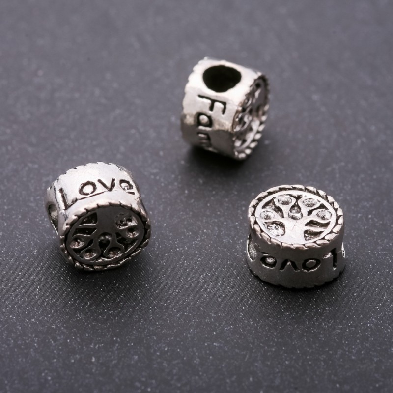 Koralik-wstawka Pandora Drzewo, średnica 11×8 mm, średnica wewnętrzna 5 mm, fasetowany, 20 g ± 5 szt.