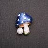 Wyprzedaż! Broszka Muchomor 29×22 mm niebieska emalia żółty metal