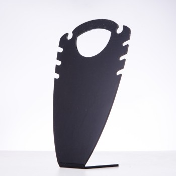 Stojak na biżuterię na 2 pary kolczyków, czarny plastik, wysokość 195 mm, szerokość 116 mm, głębokość 57 mm