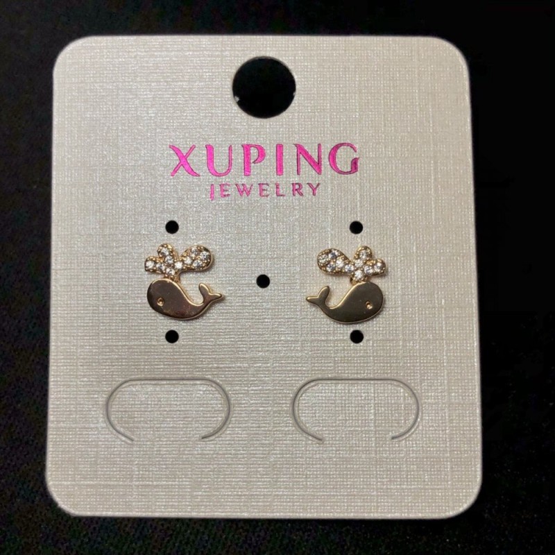 Kolczyki sztyfty Xuping Kot, średnica 8 mm „pozłocenie 18K”
