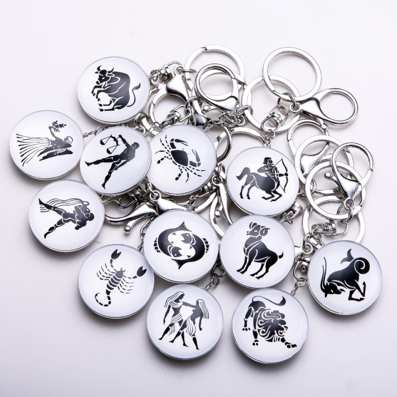 Brelok Zodiak, średnica 3,5 cm, długość 9 cm, opakowanie 12 szt.