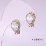 Kolczyki Xuping z białymi kamieniami 17×10 mm pozłacane 18K