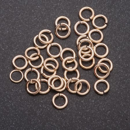Pierścień łączący, średnica 5 mm, kolor metalu „jasne złoto”, opakowanie 2 g