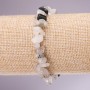 Bransoletka z naturalnego kamienia kwarc rutilowy 'włochaty', drobiny o średnicy 5–8 mm na elastycznej gumce, długość 18 cm